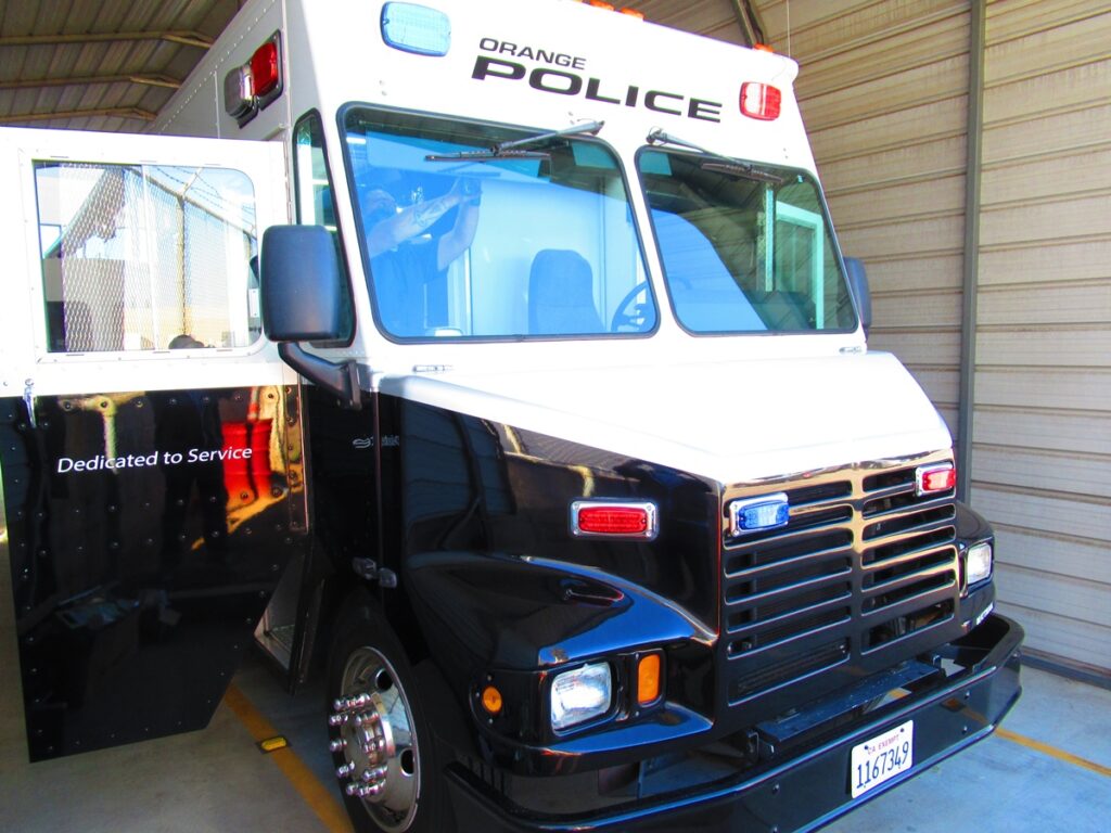 Orange Police Command Bus - 911 Vehicle